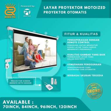 Layar Proyektor Motoric Otomatis 96 Inch - Wall Screen Projector Auto