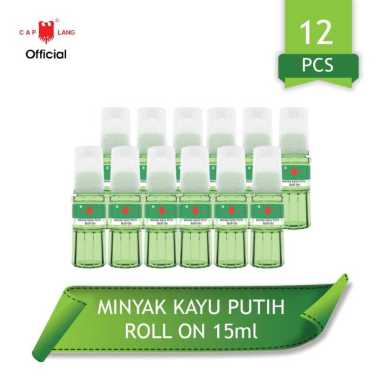 Cap Lang 12 pcs ( 1 Lusin ) Minyak Kayu Putih Roll On 15 ml