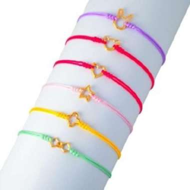 Gelang Tali Emas Charm Imut - Toko Emas Gadjah Bear - Tali Ungu