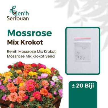 Benih Seribuan - 20 Bibit Bunga Mossrose Mix Krokot Unggul MOSSROSE KROKOT