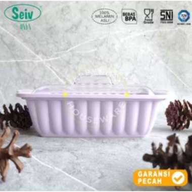 SEIV Pink Casserole Persegi Plus Tutup Plastik Arcylic 8,5in Melamin Wadah Makanan Saji Ungu