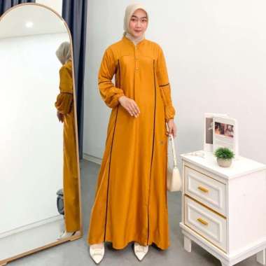 Abaya Dress Model List Warna Mustard Gamis Alwaf | Busana muslimah wanita remaja Lebaran Ramadhan Sy