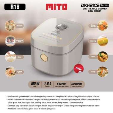 MITO Digital Rice Cooker Low Sugar Anti Lengket 1.8 Liter R18