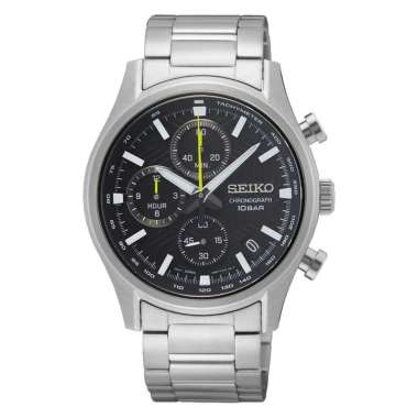 Seiko Chronograph SSB419P1 Black Dial Stainless Steel - Jam Tangan Seiko