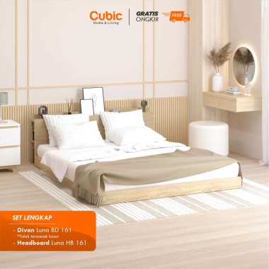 Cubic Dipan Kasur Minimalis / Ranjang Tempat Tidur / LUNA BD 161 Set Set Dipan dan Headboard