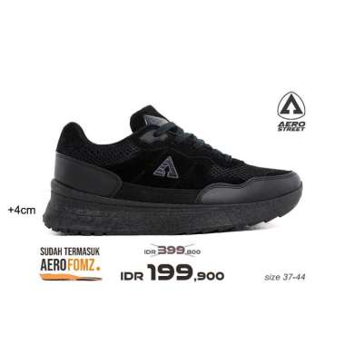 Aerostreet 37-44 Ortiz Hitam Hitam Hitam - Sepatu Sneakers Casual 37