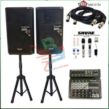 PAKET SOUND SYSTEM SPEAKER AKTIF HUPER JS 10 + MIXER ASHLEY - HUPER JS10 SAJA PAKET HUPER JS