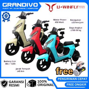 Sepeda Listrik Uwinfly D60 48v500W Uwinfly Electric Bike GARANSI RESMI - GRANDIVO HITAM