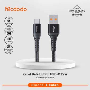 Mcdodo Kabel Data Pendek USB to Type C 27W Support Turbo/Fast Charging