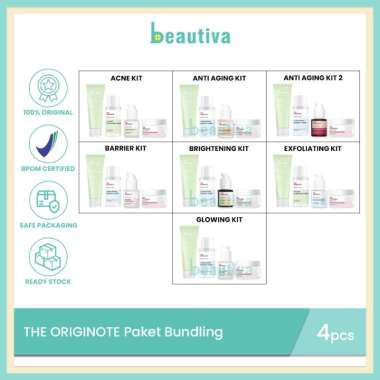 The Originote Paket Bundling 4pcs | Facial Cleanser - Toner - Serum - Moisturizer Brightening Kit