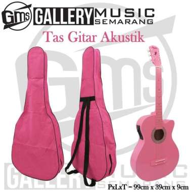 Tas Gitar Akustik Pink / Softcase Gitar Akustik Pink Bahan Kuat
