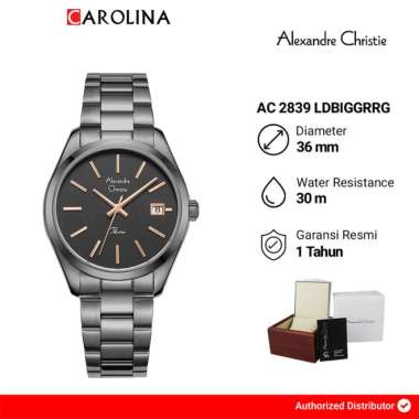 Jam Tangan Wanita Alexandre Christie Passion AC 2839 LDBIGGRRG Black Dial Black Stainless Steel Stra