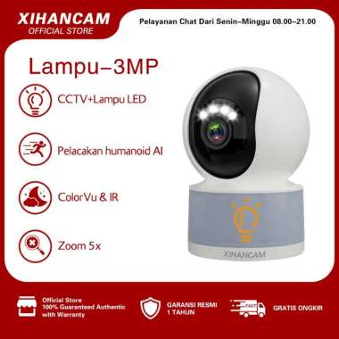 TECNO XIHANCAM CCTV Lampu Wifi 5MP IP Kamera CCTV Indoor 360 PTZ Zoom CCTV Bohlam Wifi Jarak Jauh Le