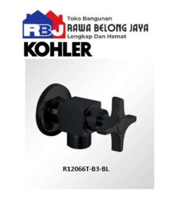 KOHLER Stop Keran / Kran Air / Stop Valve with Handle R12066T-B3-BL Hitam Doff / Kohler R12066T-B3-B