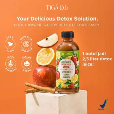 TIGA LAB Detox Juice - Minuman Detox Lemon / Cuka Apel Untuk Kesehatan, Variasi Apple