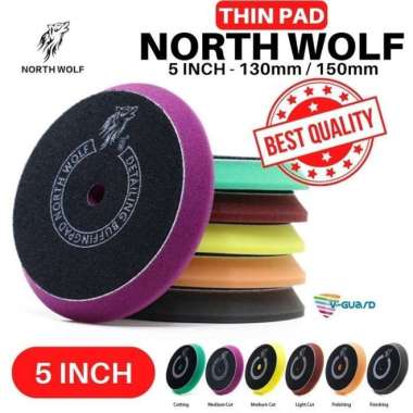 Northwolf Thin Pad Busa Mesin Poles Mobil 5 inch Foam north wolf 5inch Orange