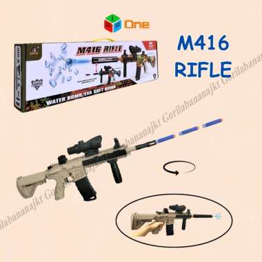 Mainan tembakan M416 eva Soft Bullet Series 2in1 with silencer