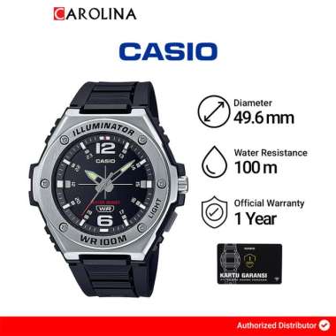 Jam Tangan Pria Casio General MWA-100H-1A Illuminator Black Dial Black Resin Band