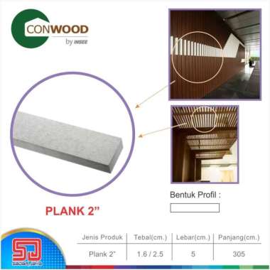 Conwood Plank 2" 5cm Wall Decorative Dinding Luar Panel Dekorasi Fasad Tebal 16 mm