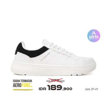 Aerostreet 37-41 Naura Putih Putih Hitam - Sepatu Sneakers Wanita 38