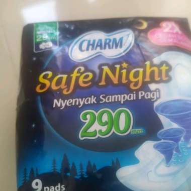 Charm Pembalut Safe Night isi 9pads