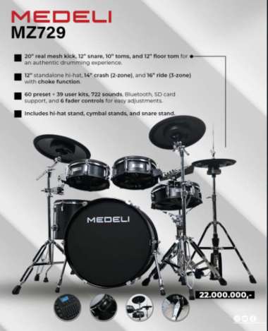 Drum Elektrik Medeli MZ729/MZ 729 Original