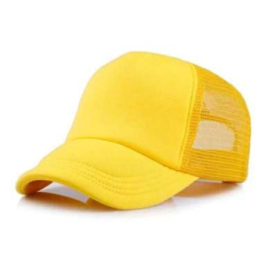 BEST PROMO Topi Trucker Jaring Hat Cap Distro banyak Warna Full Kuning POLOS custom indonesia pria w