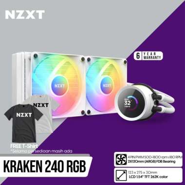 NZXT Kraken 240 RGB AIO Liquid Cooler with LCD Display Putih