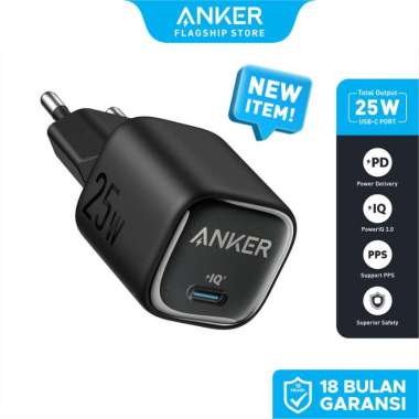 Anker Adaptor Kepala Charger 25W GaN Charger PPS USB-C Fast Charging for Samsung Iphone - A2656 Hita