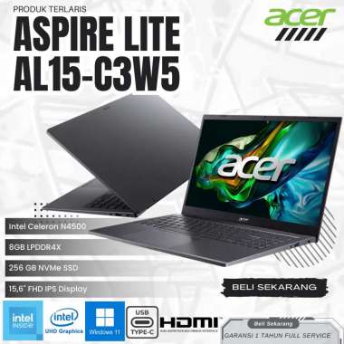 LAPTOP MULTITASKING 4JUTAAN ACER ASPIRE LITE AL15-C3W5 8GB SSD 256GB INTEL HD GRAPHICS 15,6" FHD IPS