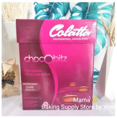 COLATTA Chocobitz Dark Chocolate Coklat Button Chip Compound Dark 1 kg