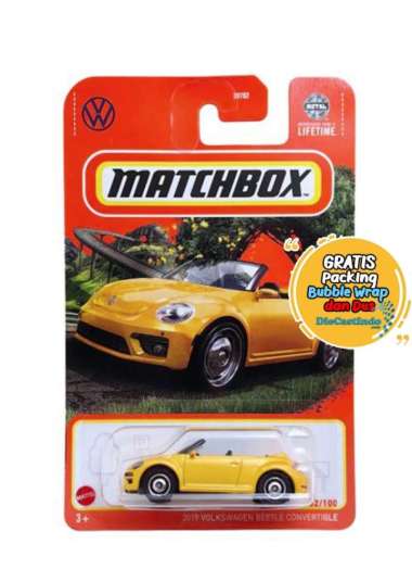 Matchbox / Match Box 2019 Volkswagen Beetle Convertible Kuning