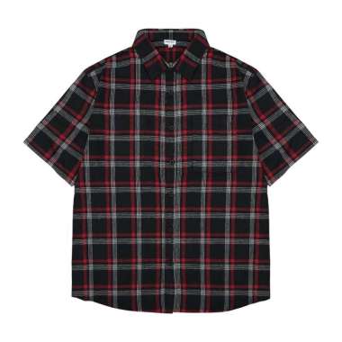 Greenlight Men's Flannel Plaid Shirt Short Sleeve Regular Fit Creo OL-C040225 Red M
