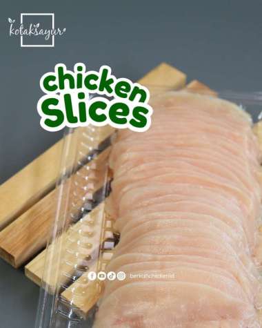 BERKAH Ayam Negeri Fillet Dada Iris Chicken Slices Organik Beku 300gr