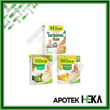 Milna Bubur Bayi Organic 6+/8+ - Bubur Organik 6 Bulan 8 Bulan 6+ Kacang Hijau