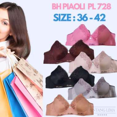 BH BRA Piaoli Cup Besar | BH Wanita Kait 3 | Motif Renda Kupu | Lembut | jumbo | big size | import A