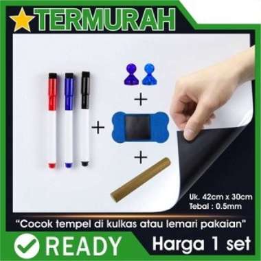 papan tulis whiteboard magnet kulkas tempel magnetic lembaran lembar