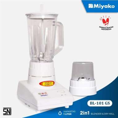 Blender Miyako BL101GS Kaca 1 Liter - Putih 2in1