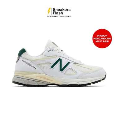 Sepatu Sneakers Pria NEW BALANCE 990 V4 MADE IN USA WHITE GREEN - U990TC4 44.5