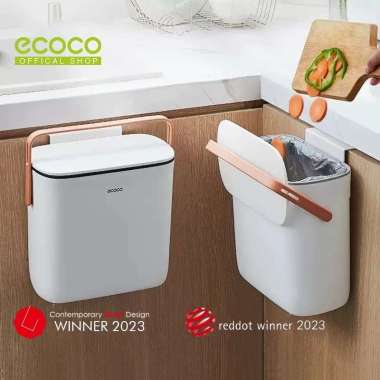 ECOCO Wall Hanging Trash Can - Tempat Sampah Gantung, Simple Elegan Tidak Makan Tempat Tempel Dindin