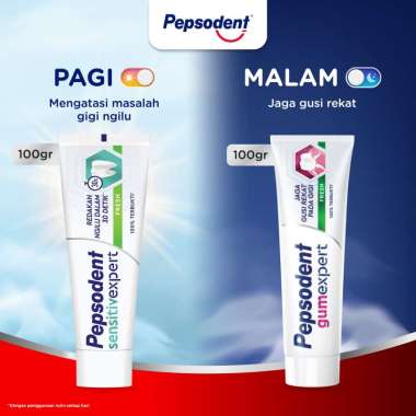 [Day & Night] Pepsodent Sensitive Mineral Expert Relief & Protect Fresh [100 g] + Pepsodent Gum Expe