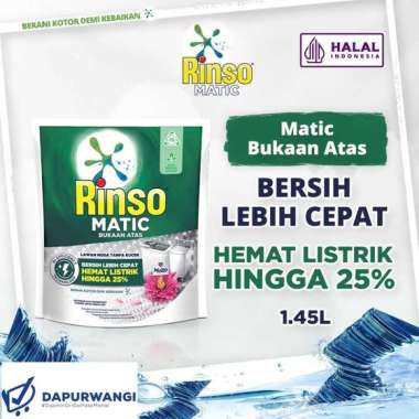 Rinso Matic Deterjen Cair Mesin Cuci Bukaan Atas 1.45 L - Deterjen Matic