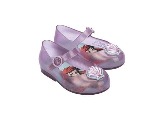 Mini Melissa SS25 Sweet Love + Disney Princess Bb Pink Glitter Sepatu Anak Perempuan (33447525280) 1