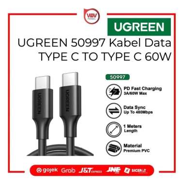 UGREEN 50997 Kabel Data TYPE C TO TYPE C 60W Original