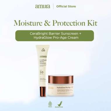 Amura - 2PCS Sunscreen SPF 50 PA+++ & Cream | CeraBright Barrier Sunscreen + HydraGlow Pro-Age Cream