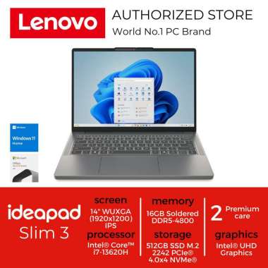 LENOVO IDEAPAD SLIM 3 14IRH10 I7 13620H 16GB 512GB 14" WUXGA IPS W11 OHS Grey