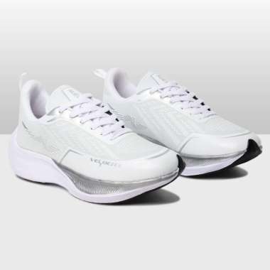 NUEVO Sepatu Running Nuevo Velocity Putih Silver Olahraga Jogging Lari Pria 44 Putih Silver