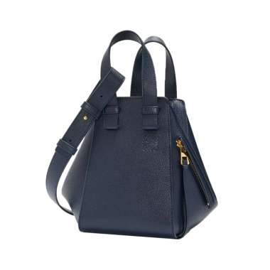 Loewe Compact Hammock Bag in Soft Grained Calfskin Deep Navy Blue