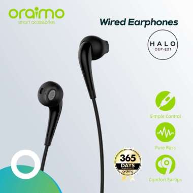 Earphone Oraimo OEP-E21 / OEP E21P Headset Legendary Sound Earphone With Mic OEP E21P Hitam