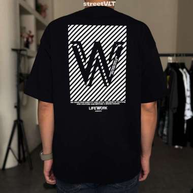 Life Work Korea W Stripe Logo Tee Lifework Original XL Black